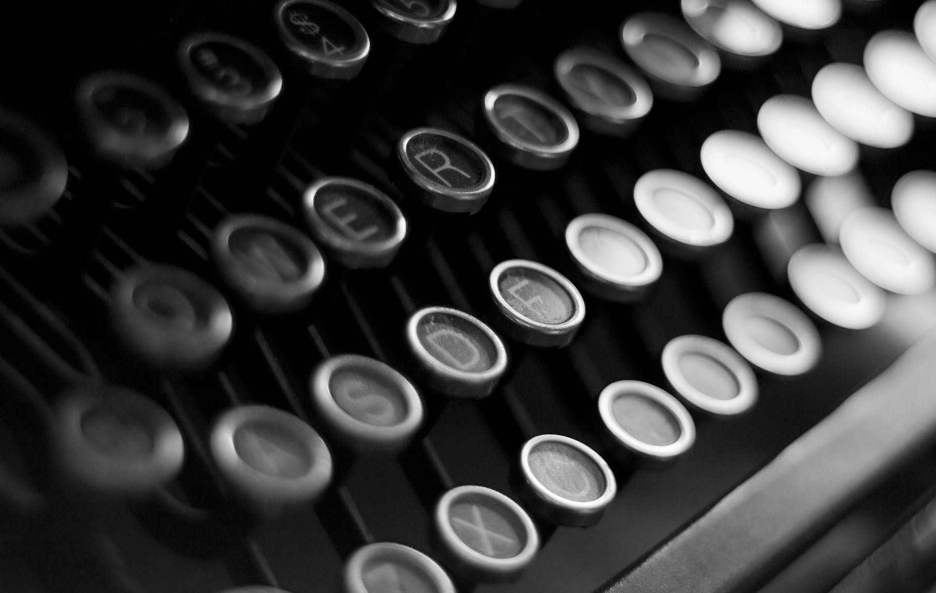 Closeup photo of a vintage typewriter